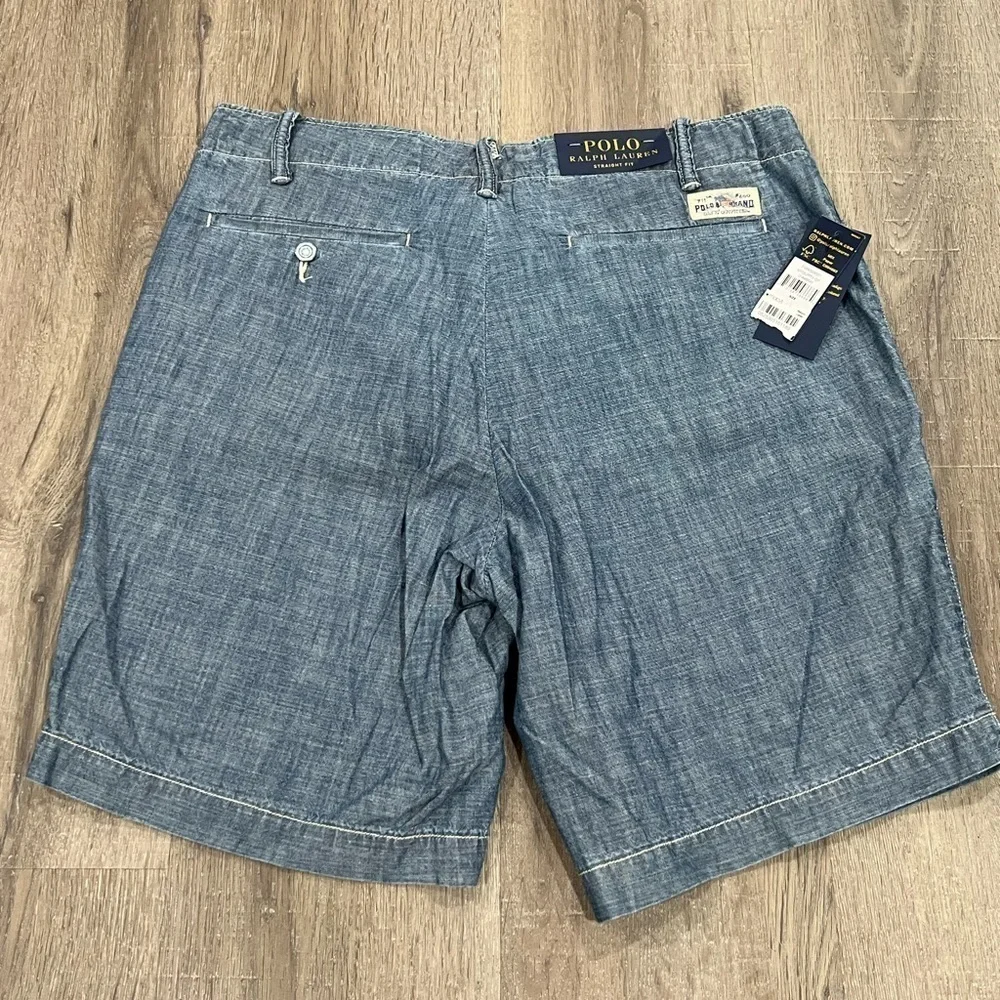 NWT Polo Ralph Lauren 31W Chambray Nautical USA Straight Fit Light Shorts